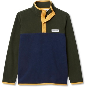 image:imageLands End Kids Fleece Quarter ZipMidnight OliveNavyGold