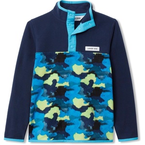 image:imageLands End Kids Fleece Quarter ZipNavyNeon Camo