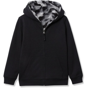 image:imageLands End Kids High Pile Lined Zip HoodieDiagonal CamoBlack