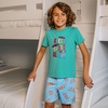 image:imageLands End Boys Short Sleeve Tee and Shorts Pajama SetSkateboardBaltic Teal
