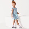 image:imageLands End Girls Gathered Waist Tunic TopAqua Lilac Stripe