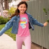 image:imageLands End Girls Graphic Tee ShirtHot Pink Camera