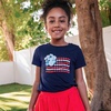 image:imageLands End Girls Graphic TeeFloral FlagNavy