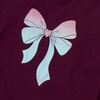 image:imageLands End Girls Long Sleeve Graphic Tee with Puff ShoulderGlitter BowPlum