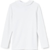 image:imageLands End Girls Long Sleeve Ruffled Peter Pan Collar Knit ShirtWhite
