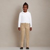 image:imageLands End Girls Long Sleeve Ruffled Peter Pan Collar Knit ShirtWhite
