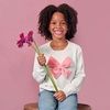 image:imageLands End Girls Meet and Greet Bow Knit SweaterIvoryMauve Bow