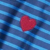 image:imageLands End Girls Short Sleeve Gathered Waist Tunic TopBlue Heart Stripe