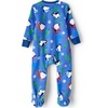 image:imageLands End Kids Footed Fleece SleeperBlue Winter Penguins