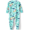 image:imageLands End Kids Footed Fleece SleeperLight Blue Winter Yetis