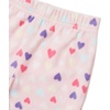 image:imageLands End Kids Long Sleeve Pocket Fleece Pajama SetPink Watercolor Hearts