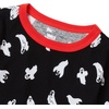 image:imageLands End Kids Pattern Snug Fit Pajama SetBlack With Happy Ghosts