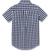 image:imageLands End Kids Short Sleeve Poplin Camp ShirtNavy Gingham