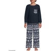 image:imageLands End Kids Soft Jersey Pocket Sleep Top  UltraSoft Cotton Blend TagFree Cozy Fit Fun for Bedtime ComfortClassic Navy Fairisle