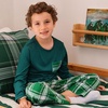 image:imageLands End Kids Soft Jersey Pocket Sleep Top  UltraSoft Cotton Blend TagFree Cozy Fit Fun for Bedtime ComfortEmerald Plaid