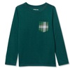 image:imageLands End Kids Soft Jersey Pocket Sleep Top  UltraSoft Cotton Blend TagFree Cozy Fit Fun for Bedtime ComfortEmerald Plaid