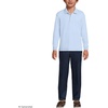 image:imageLands End School Uniform Girls Long Sleeve Feminine Fit Interlock Polo ShirtBlue