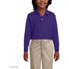 image:imageLands End School Uniform Girls Long Sleeve Feminine Fit Interlock Polo ShirtDeep Purple