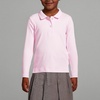 image:imageLands End School Uniform Girls Long Sleeve Feminine Fit Interlock Polo ShirtIce Pink