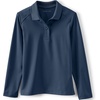 image:imageLands End School Uniform Girls Long Sleeve Feminine Fit Rapid Dry Polo ShirtClassic Navy
