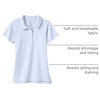 image:imageLands End School Uniform Girls Short Sleeve Feminine Fit Interlock Polo ShirtBlue