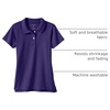 image:imageLands End School Uniform Girls Short Sleeve Feminine Fit Interlock Polo ShirtDeep Purple