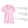 image:imageLands End School Uniform Girls Short Sleeve Feminine Fit Interlock Polo ShirtIce Pink