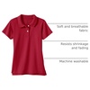 image:imageLands End School Uniform Girls Short Sleeve Feminine Fit Interlock Polo ShirtRed