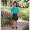 image:imageLands End School Uniform Girls Short Sleeve Feminine Fit Interlock Polo ShirtTeal Breeze