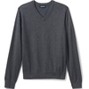 image:imageLands End School Uniform Mens Cotton Modal Fine Gauge VNeck SweaterCoal Heather