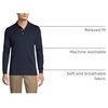 image:imageLands End School Uniform Mens Long Sleeve Interlock Polo ShirtClassic Navy