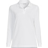 image:imageLands End School Uniform Young Womens Long Sleeve Mesh Polo ShirtWhite