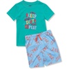 image:imageLands End Boys Short Sleeve Tee and Shorts Pajama SetSkateboardBaltic Teal