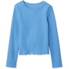image:imageLands End Girls Active Long Sleeve Rib Knit TopSky Blue