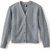 image:imageLands End Girls Button Front Cable CardiganGray Heather