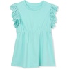 image:imageLands End Girls Flutter Sleeve Tiered Peasant TopAruba Blue