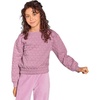 image:imageLands End Girls Knit Quilted Crew Neck SweatshirtQuilted HeartsMauve