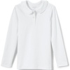 image:imageLands End Girls Long Sleeve Ruffled Peter Pan Collar Knit ShirtWhite