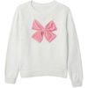 image:imageLands End Girls Meet and Greet Bow Knit SweaterIvoryMauve Bow