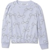 image:imageLands End Girls Puff Shoulder Crew Neck SweatshirtWashed Purple Bows