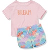 image:imageLands End Girls Short Sleeve Tee and Shorts Pajama SetDreamPrism Pink
