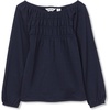 image:imageLands End Girls Smocked Long Sleeve Knit ShirtClassic Navy