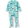 image:imageLands End Kids Footed Fleece SleeperLight Blue Winter Yetis