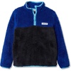 image:imageLands End Kids Heritage Fleece Quarter Zip Pullover TopBright BlueClassic Navy