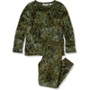image:imageLands End Kids Long Sleeve Plush Fleece Pajama SetGreen Camo Land