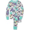 image:imageLands End Kids Pattern Snug Fit Pajama SetPastel Comic Print