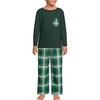 image:imageLands End Kids Soft Jersey Pocket Sleep Top  UltraSoft Cotton Blend TagFree Cozy Fit Fun for Bedtime ComfortEmerald Plaid