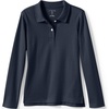 image:imageLands End School Uniform Girls Long Sleeve Feminine Fit Interlock Polo ShirtClassic Navy