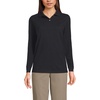 image:imageLands End School Uniform Young Womens Long Sleeve Mesh Polo ShirtBlack