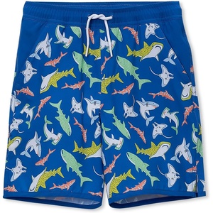 image:imageLands End Boys Stretch Hydroliner Sport Swim TrunkSharksNeon Blue